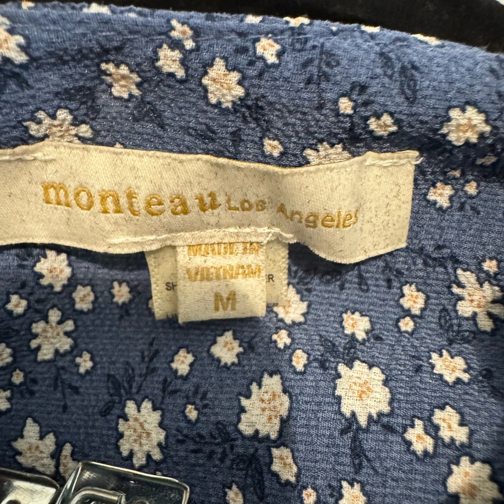 Monteau Navy Floral Blouse